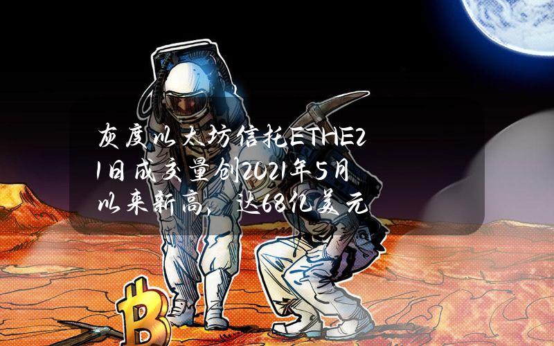 灰度以太坊信托（ETHE）21日成交量创2021年5月以来新高，达6.8亿美元