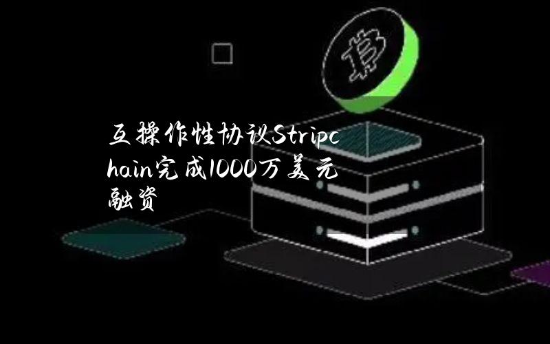 互操作性协议Stripchain完成1000万美元融资