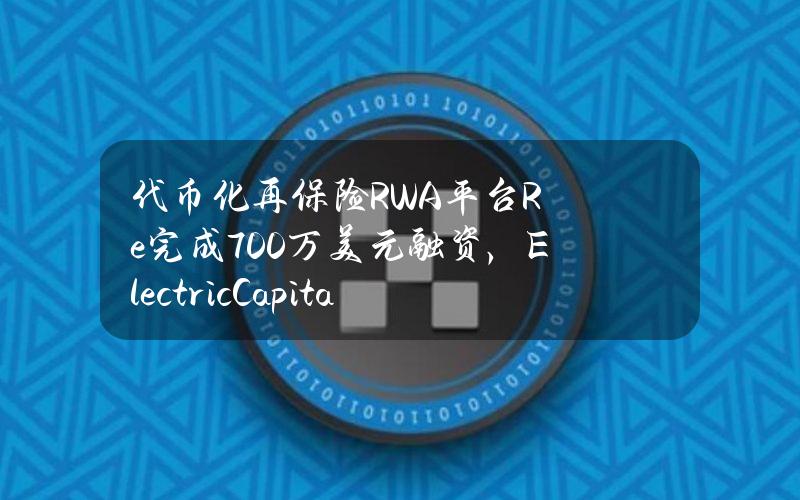 代币化再保险RWA平台Re完成700万美元融资，ElectricCapital领投