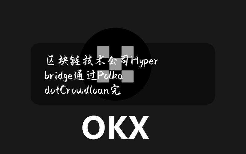 区块链技术公司Hyperbridge通过PolkadotCrowdloan完成260万美元融资