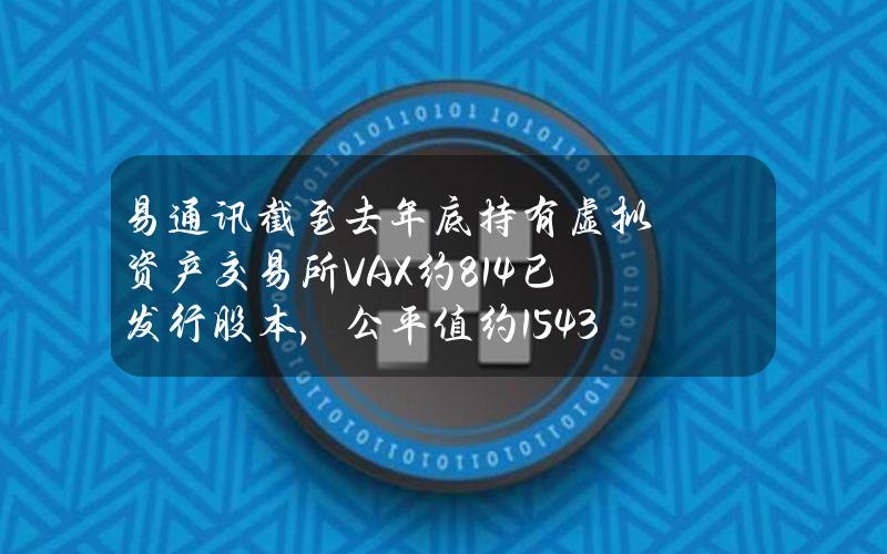 易通讯截至去年底持有虚拟资产交易所VAX约8.14%已发行股本，公平值约154.3万港元