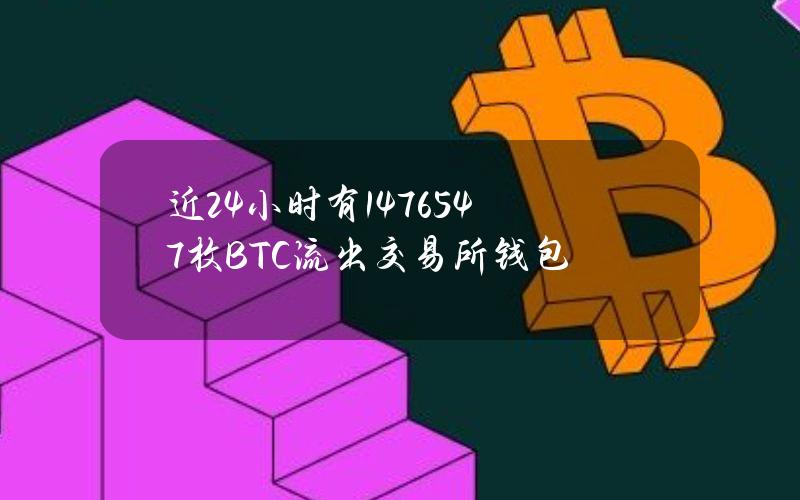 近24小时有14765.47枚BTC流出交易所钱包