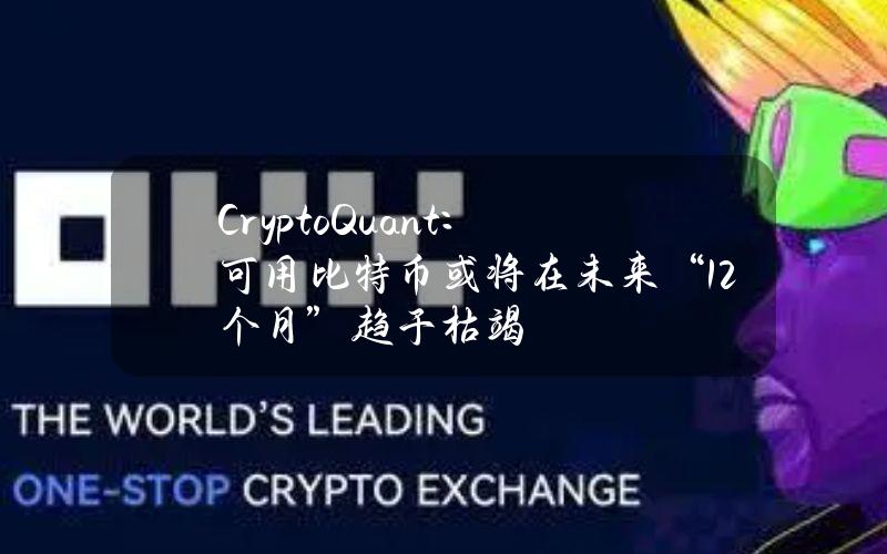 CryptoQuant：可用比特币或将在未来“12个月”趋于枯竭