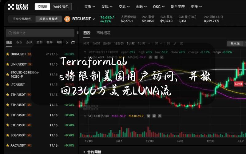 TerraformLabs将限制美国用户访问，并撤回2300万美元LUNA流动性