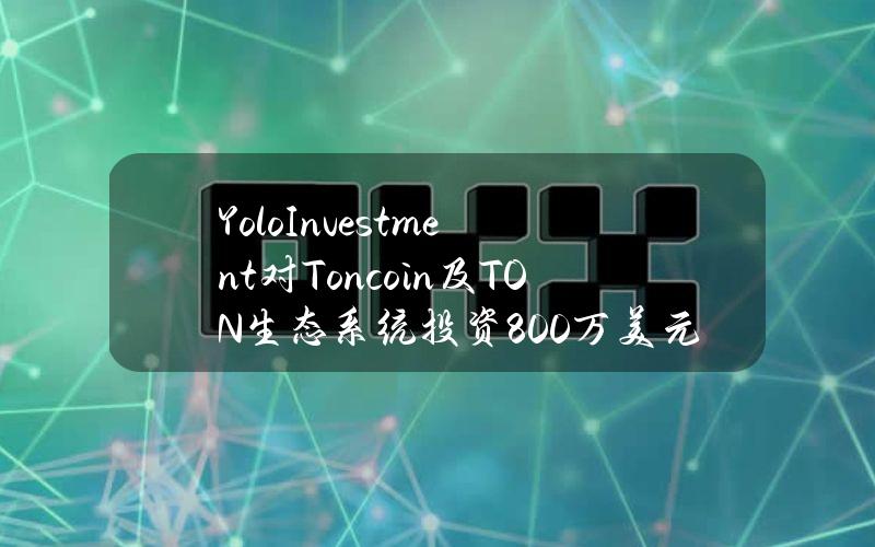 YoloInvestment对Toncoin及TON生态系统投资800万美元