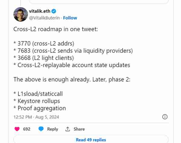 【推荐】Vitalik Buterin 公布以太坊Layer-2互操作性路线图